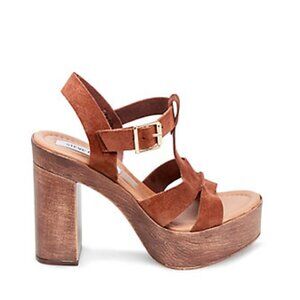 Steve Madden Lucille Wooden-Heel Platform Sandals